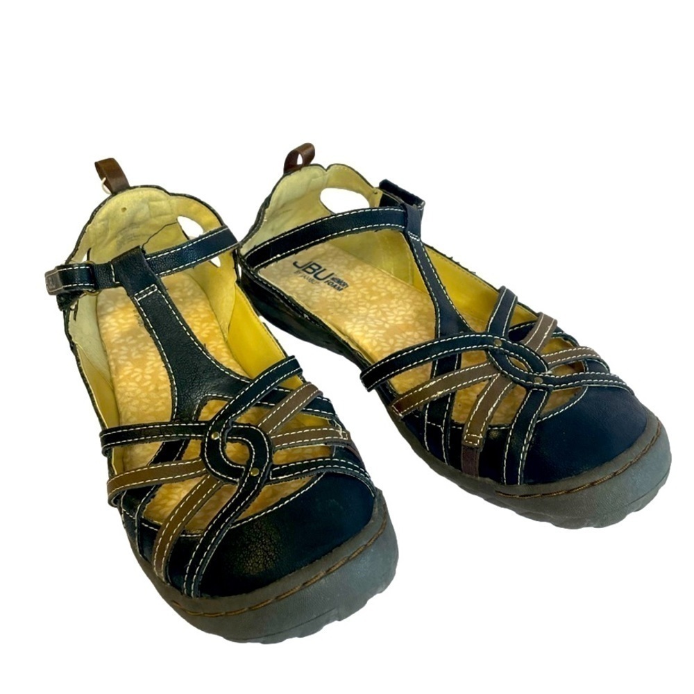 JUB by JAMBU - Women's 9.5M Dove Sandal Flats Black Earth - EUC